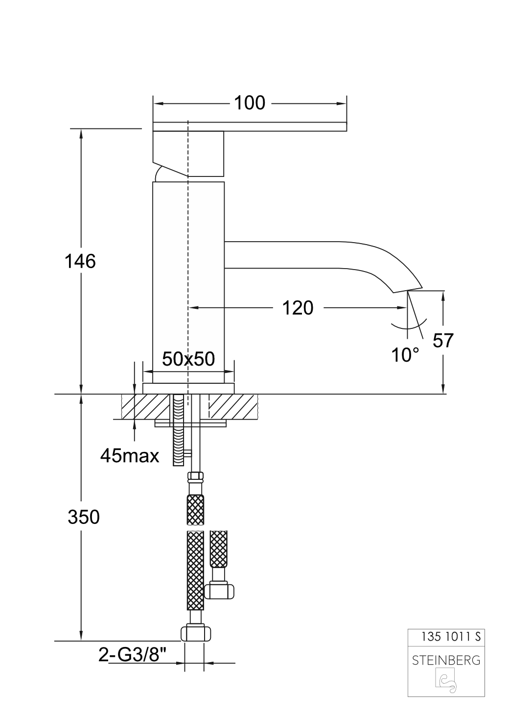 Serie 135 Waschtisch-Einhebelmischbatterie ohne Ablaufgarnitur, Ausladung: 12 cm Serie 135 Waschtisch-Einhebelmischbatterie ohne Ablaufgarnitur, Ausladung: 12 cm