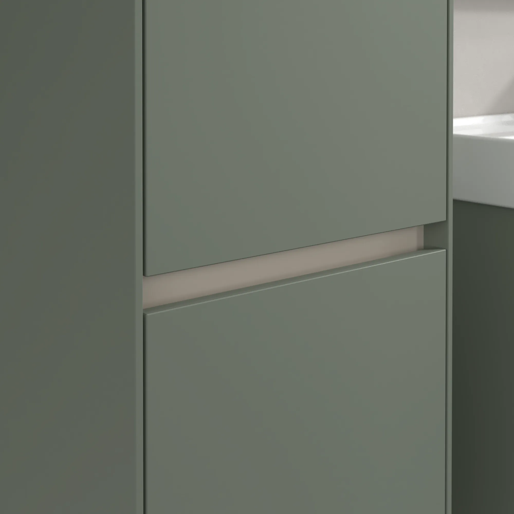 Villeroy & Boch Hochschrank Collaro C03300, Eckig, Soft Green, 404 x 1538 x 349 mm, 2 Türen, mit Absenkautomatik
