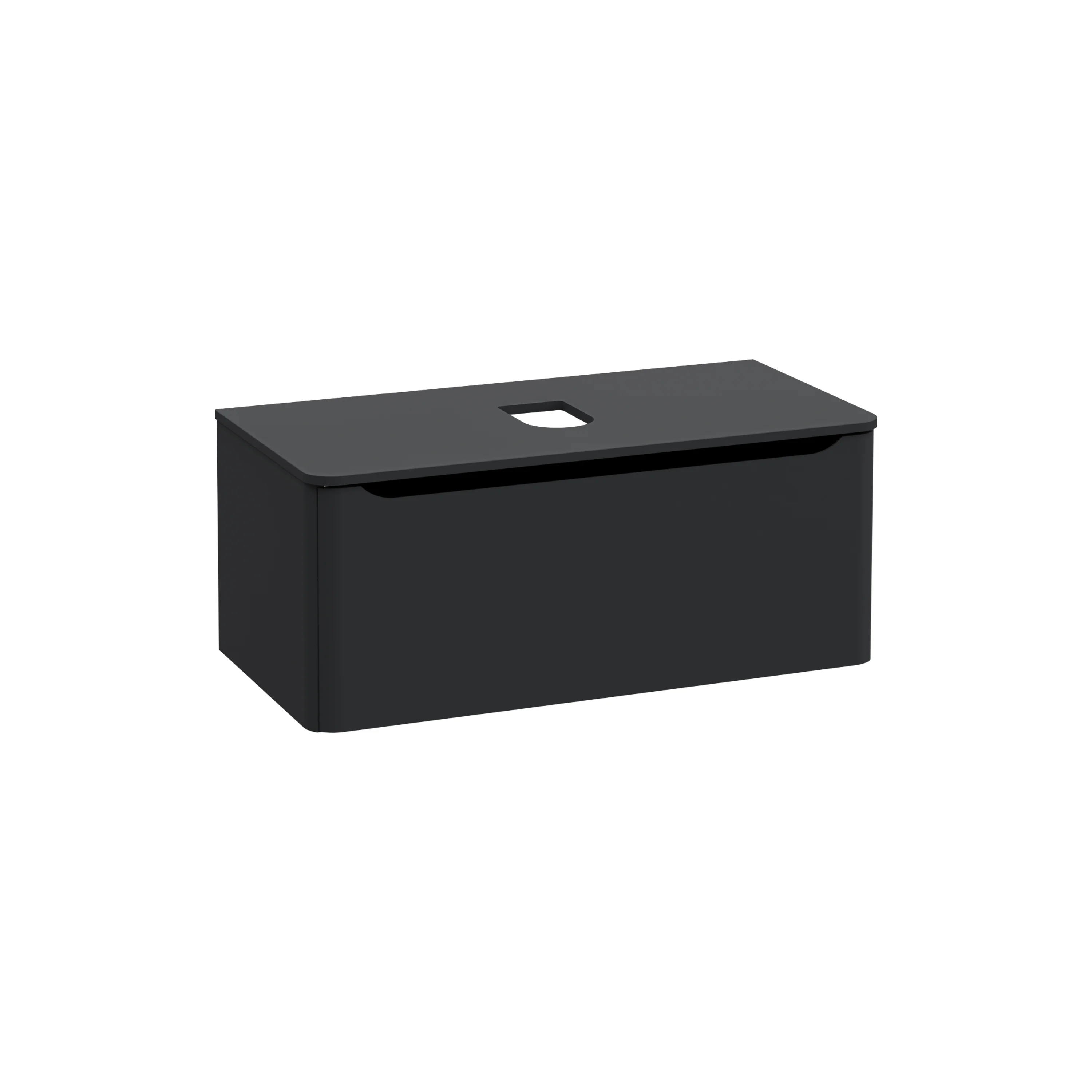 New Integra Round Waschtischunterschrank für Aufsatzwaschtisch mit 1 Vollauszug 100 x 52 x 42 cm (BxTxH) Graphit Matt New Integra Round Waschtischunterschrank für Aufsatzwaschtisch mit 1 Vollauszug 100 x 52 x 42 cm (BxTxH) Graphit Matt