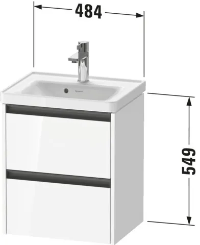 Duravit Waschtischunterschrank wandhängend „Ketho.2“ 48,4 × 54,9 × 37,5 cm Basalt Matt Duravit Waschtischunterschrank wandhängend „Ketho.2“ 48,4 × 54,9 × 37,5 cm Basalt Matt