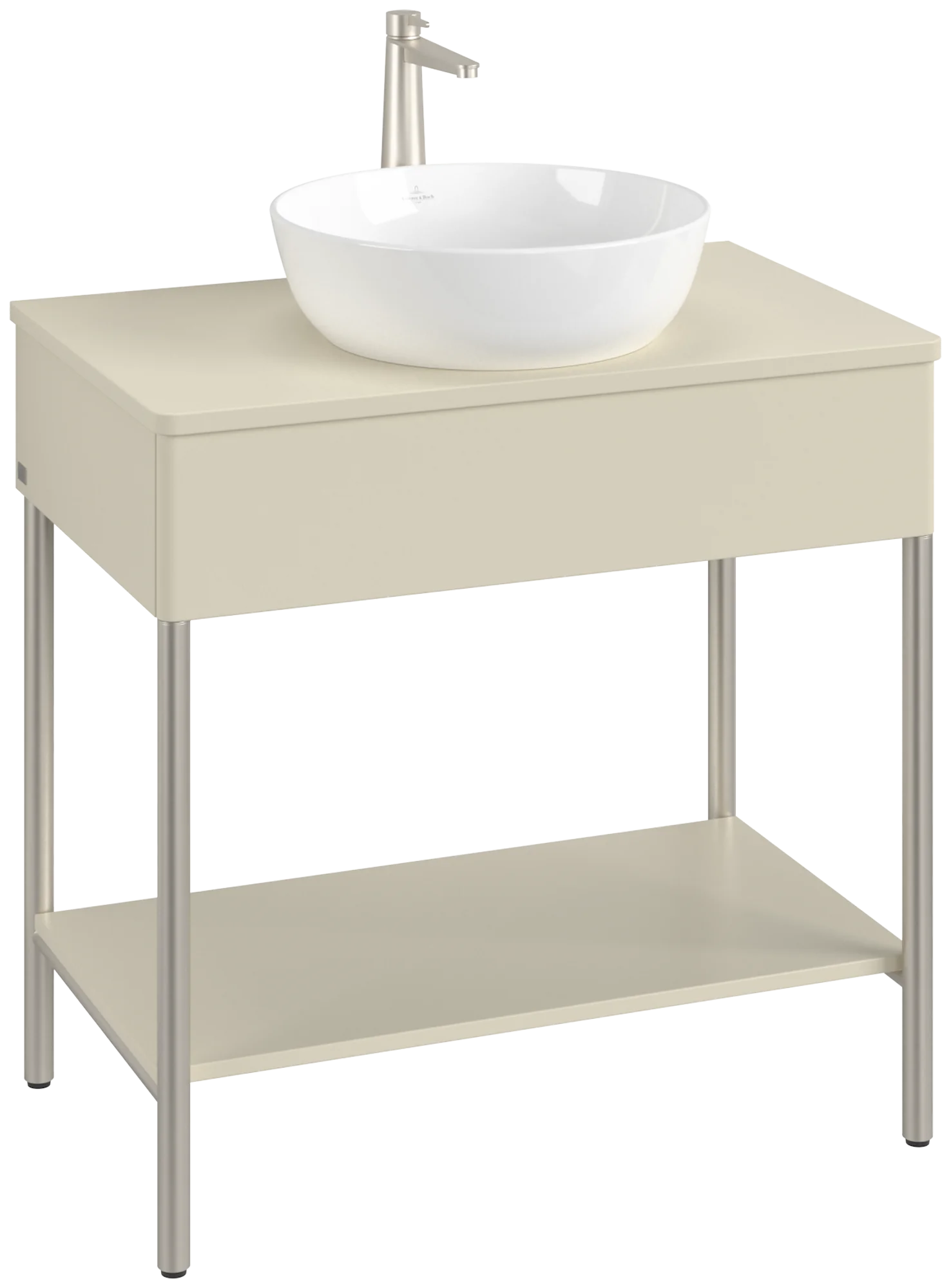 Villeroy & Boch Waschbeckenunterschrank Artis K63050, Silk Grey Matt Lacquer, 800x782x500 mm, mit Metallgestell und Push-to-open Funktion