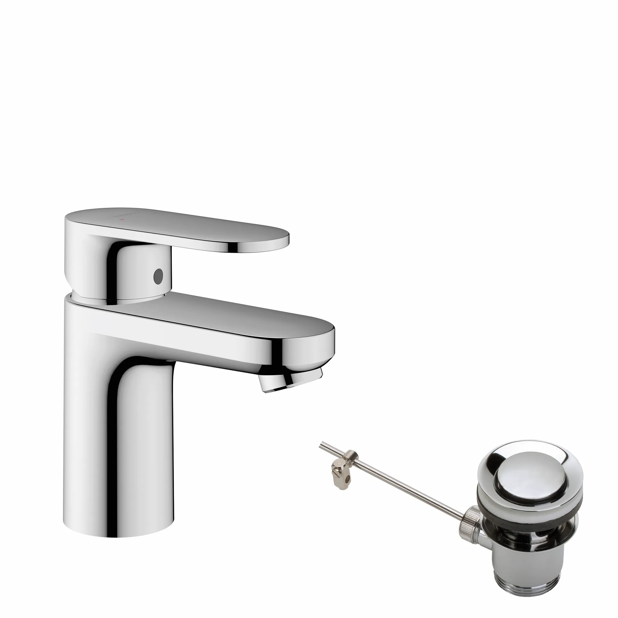 Hansgrohe Vernis Blend Einhebel-Waschtischmischer 70 mit Metall Zugstangen-Ablaufgarnitur, Chrom