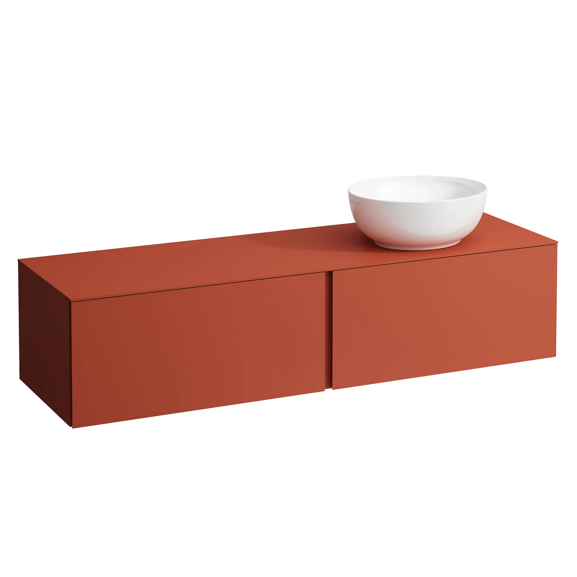 Laufen Schubladenelement ILBAGNOALESSI Terracotta 1.600 x 500 x 370 mm, 2 Schubladen, Vollauszug, Soft-Close, passend zu Waschtisch H818975/6/7/8