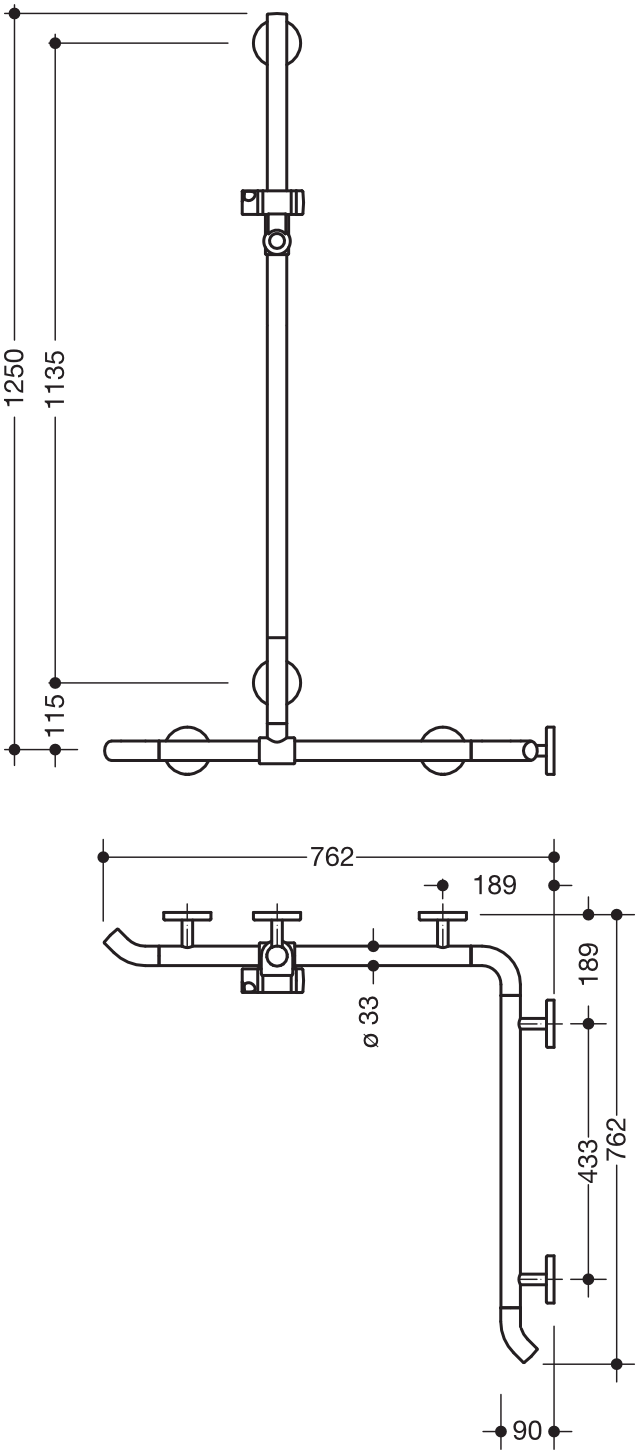 HEWI Haltegriff „System 800K“ in Rubinrot