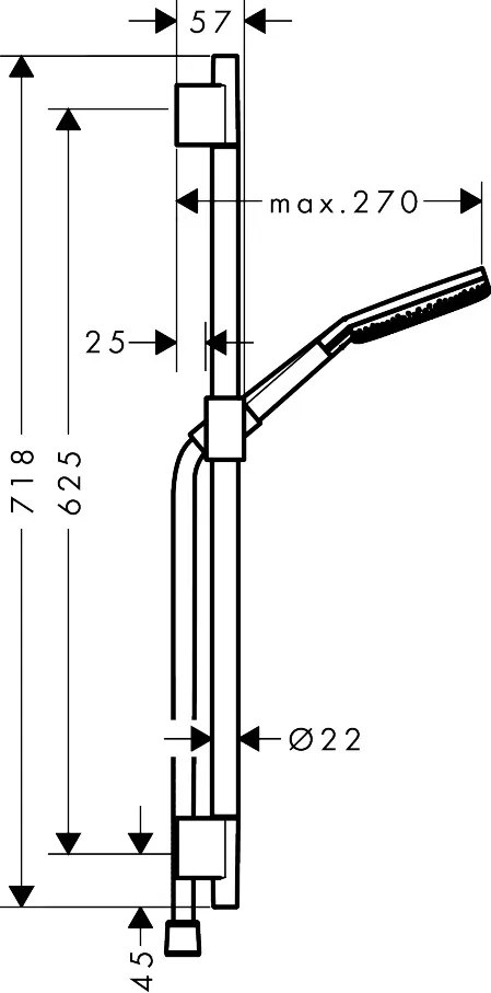 Gleitstangekombination „Raindance Alive Select“, Befestigung verdeckt in Mattschwarz Gleitstangekombination „Raindance Alive Select“, Befestigung verdeckt in Mattschwarz