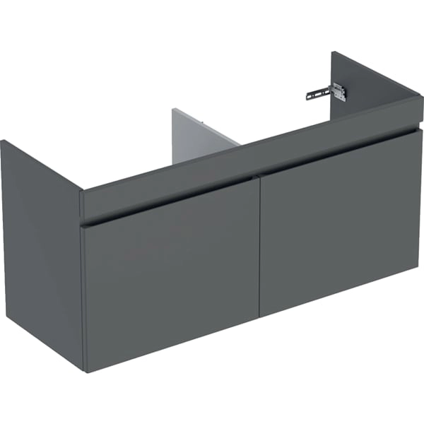 Geberit Renova Plan Unterschrank für Doppelwaschtisch, 122,6 x 60,6 x 44,6 cm, lava, mit zwei Schubladen und zwei Innenschubladen Geberit Renova Plan Unterschrank für Doppelwaschtisch, 122,6 x 60,6 x 44,6 cm, lava, mit zwei Schubladen und zwei Innenschubladen