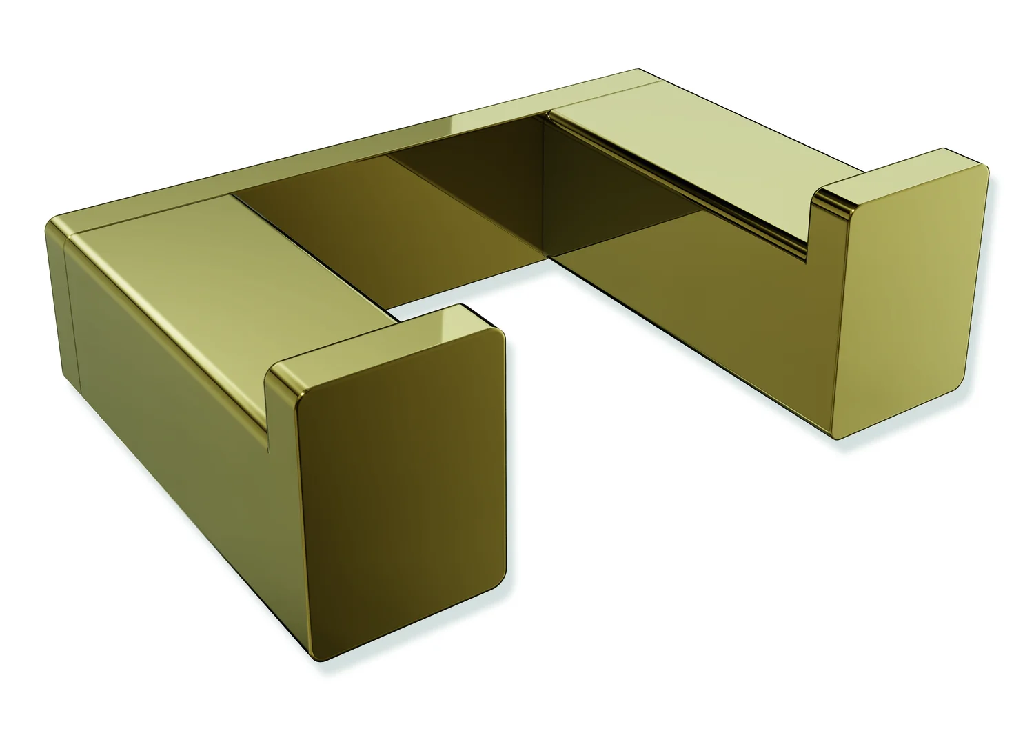 HEWI Doppelhaken System 900Q, Edelstahl PVD gold glänzend, 60 mm breit, 42 mm tief