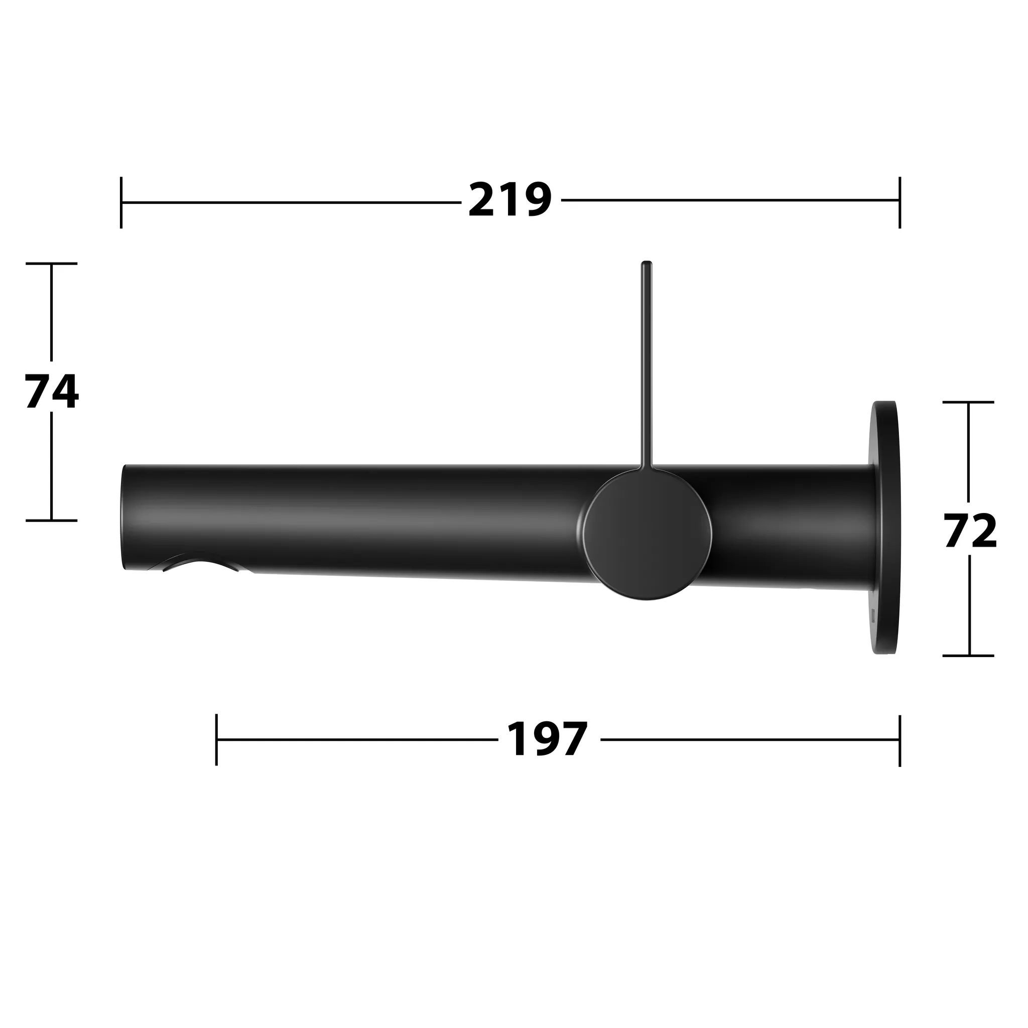 IXMO 59516371101 Einhebel-Waschtischmischer UP Wandmontage, rund Ausladung 219 mm schwarz