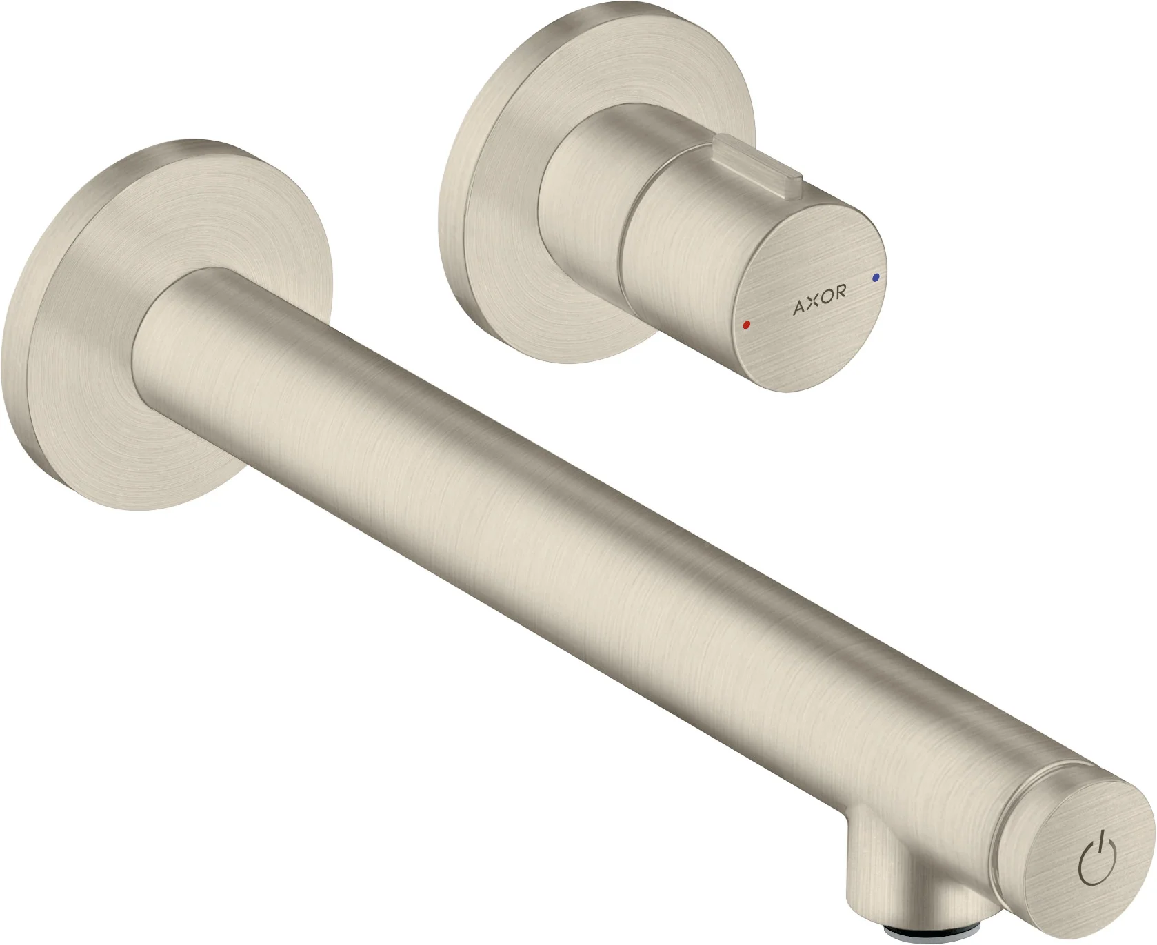 Hansgrohe AXOR Uno Waschtischmischer Unterputz, Brushed Nickel, Ausladung 221 mm, Zylindergriff, Normalstrahl, max. Durchfluss 5 l/min Hansgrohe AXOR Uno Waschtischmischer Unterputz, Brushed Nickel, Ausladung 221 mm, Zylindergriff, Normalstrahl, max. Durchfluss 5 l/min