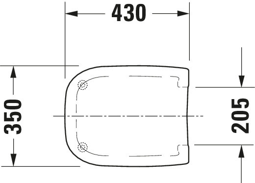 Set Wand-Tiefspül-WC „D-Code“ 35,5 × 36 × 54,5 cm mit Spülrand, Abgang waagerecht, Duravit mit WC-Sitz „D-Code“ 36 × 43 × 4 cm Scharniere Edelstahl