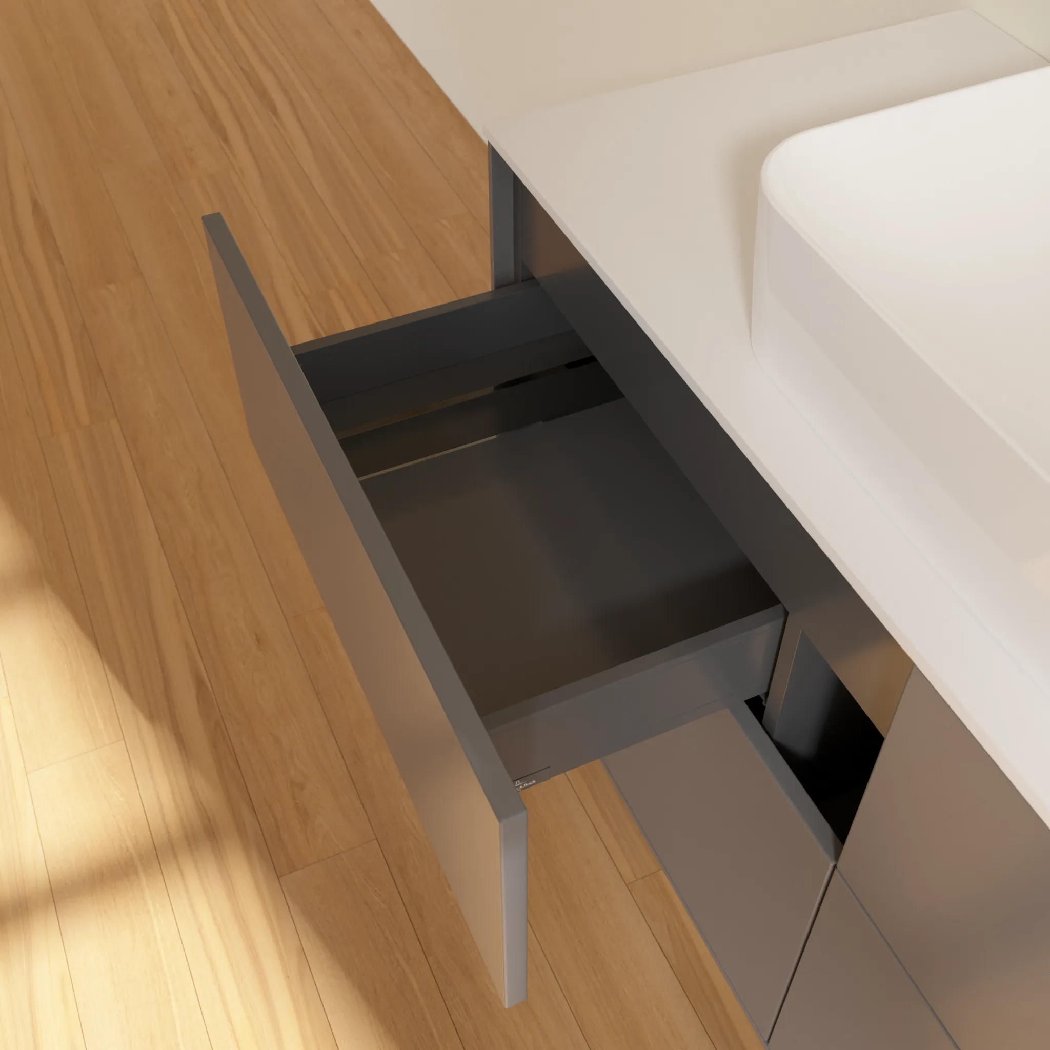Villeroy & Boch Waschbeckenunterschrank Finion G13, 1200x603x501mm, anthrazit matt lackiert / glass white matt