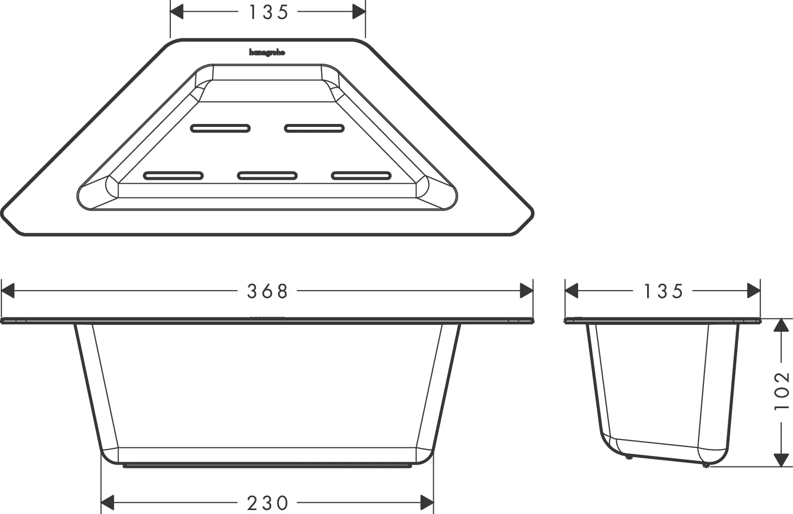 Hansgrohe F27 Eckschale, Schwarz Hansgrohe F27 Eckschale, Schwarz
