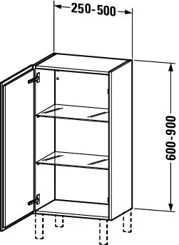 Duravit Halbhochschrank „L-Cube“ 25 × 60 × 20 cm