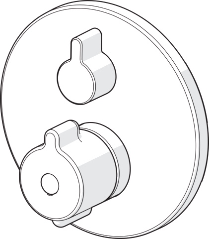Fertigmontageset für Brausebatterie CLINICA 8861 Rosette rund Chrom