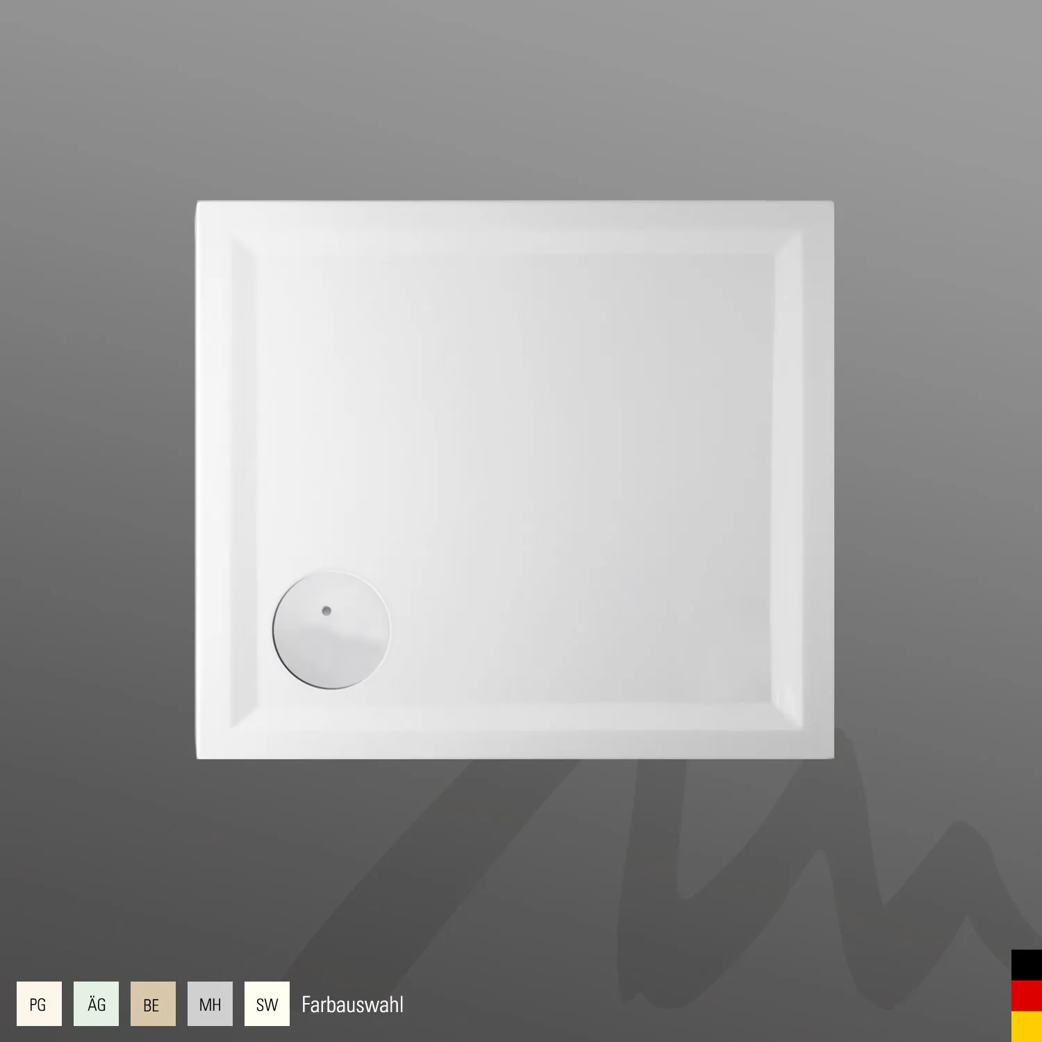 Mauersberger Duschwanne „lutea“ 800 × 700 mm in Manhatten-Grau