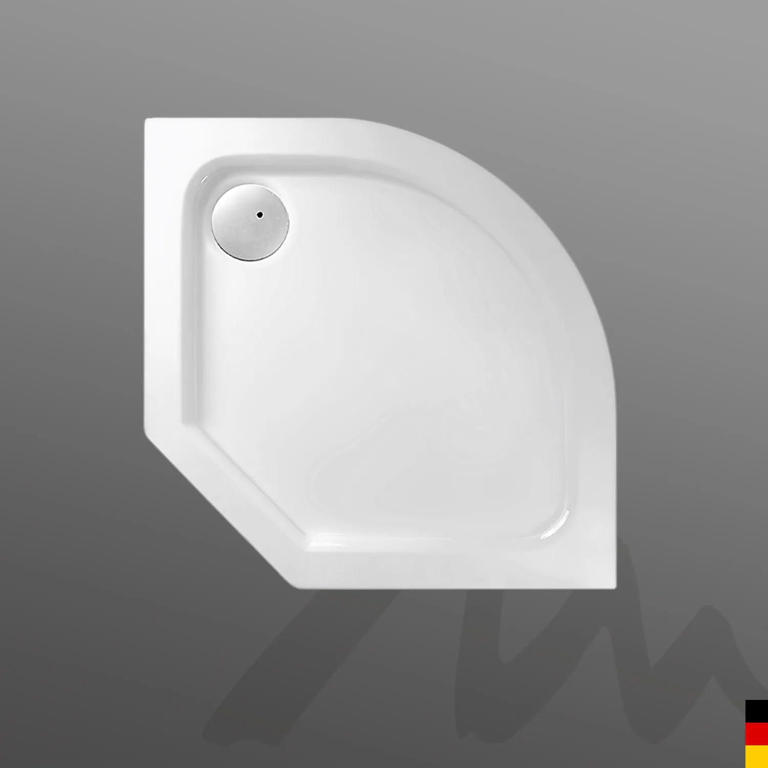 Mauersberger Acryl-Duschwanne argenta 90 flach, R:55, 900x900x60, Farbe: weiß