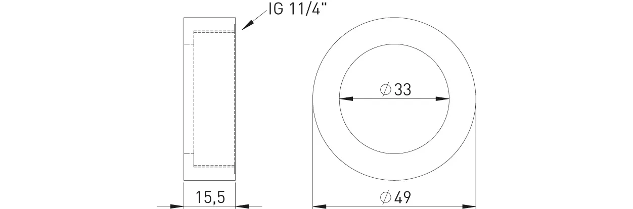 Überwurfmutter ABS verchromt 1 1/4″