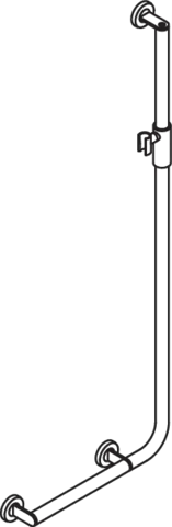 Winkelgriff mit Brausehalter, Edelstahl, PVD, waagerechte Länge 450 mm, senkrechte Länge 1250 mm, D: 32 mm, Ausführung links, mit magnetischem Brausehalter, in Farbe CK (messing glänzend) Winkelgriff mit Brausehalter, Edelstahl, PVD, waagerechte Länge 450 mm, senkrechte Länge 1250 mm, D: 32 mm, Ausführung links, mit magnetischem Brausehalter, in Farbe CK (messing glänzend)