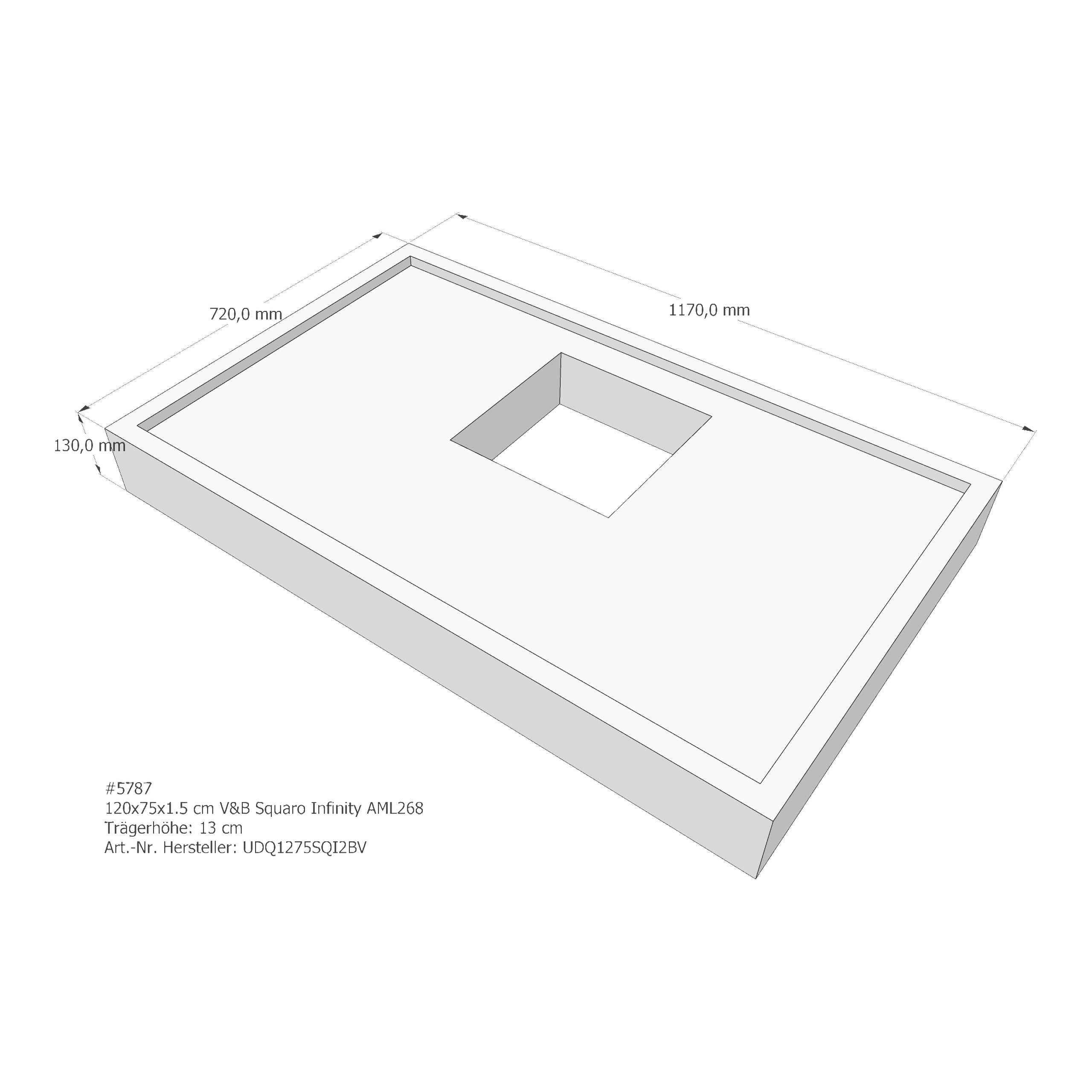 Duschwannenträger für Villeroy & Boch Squaro Infinity 120 × 75 × 1,5 cm