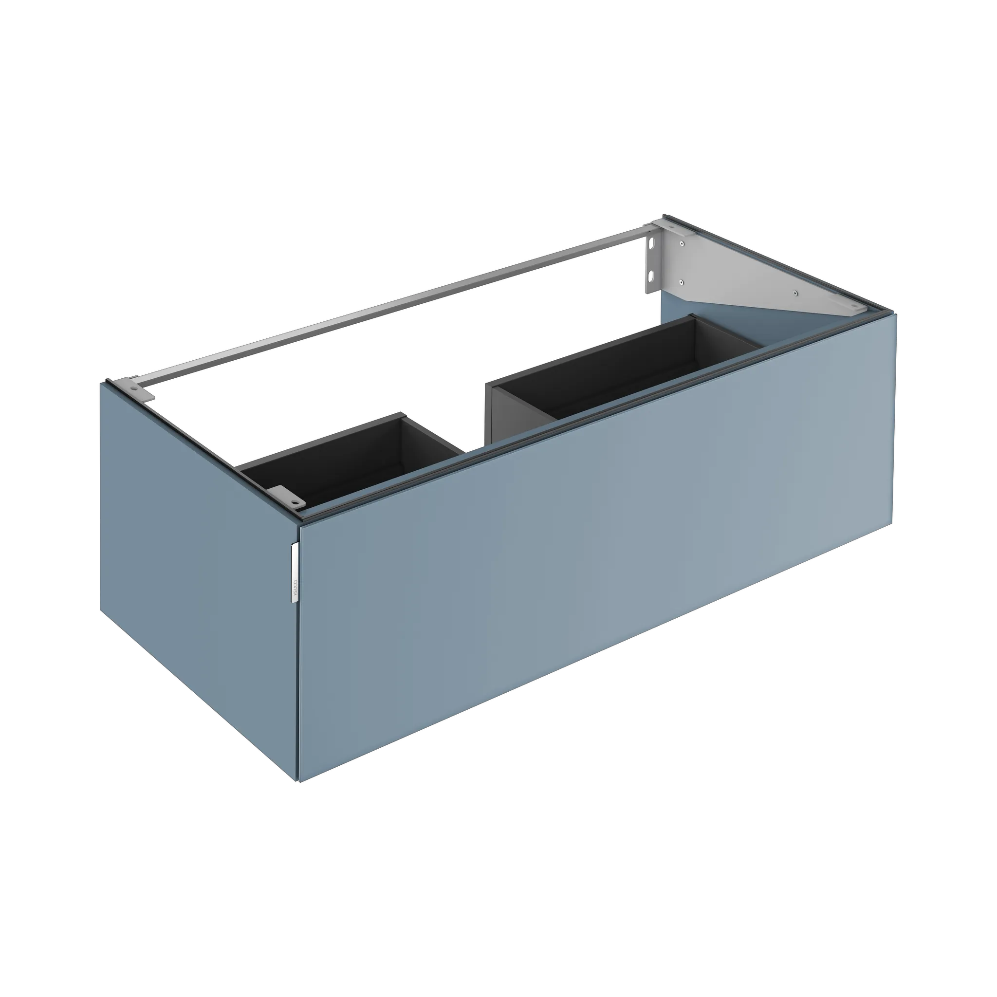 KEUCO Waschtischunterschrank mit Auszug „Edition 11 Art“ Blue Satin (Glas, satiniert), Blue Satin (Lack, seidenmatt), mit Beleuchtung 1200 × 350 × 490 mm