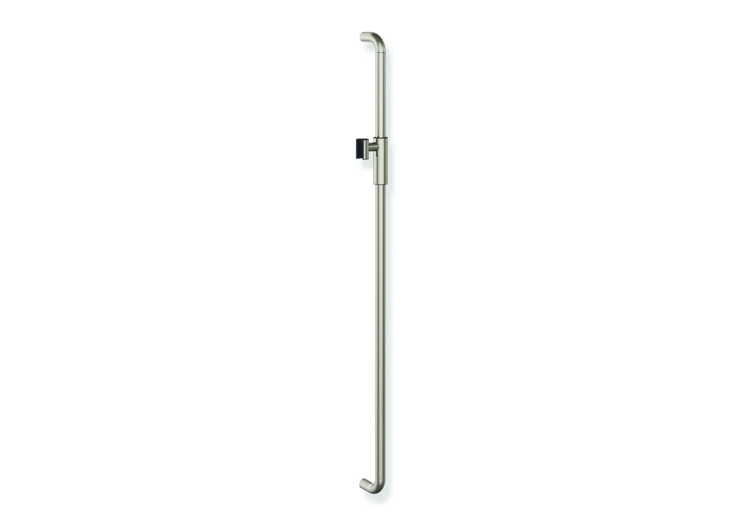 HEWI Brausehalterstange Serie 480, PVD beschichtet, Achsmaß 1100 mm, Durchmesser 25 mm, Farbe Nickel glänzend