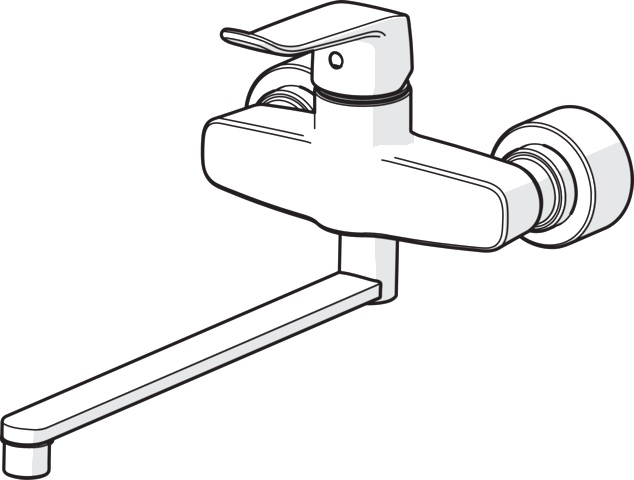 Einhand-Waschtischarmatur Bedienungshebel lang „Clinica“ Ausladung 377 mm in Chrom Einhand-Waschtischarmatur Bedienungshebel lang „Clinica“ Ausladung 377 mm in Chrom