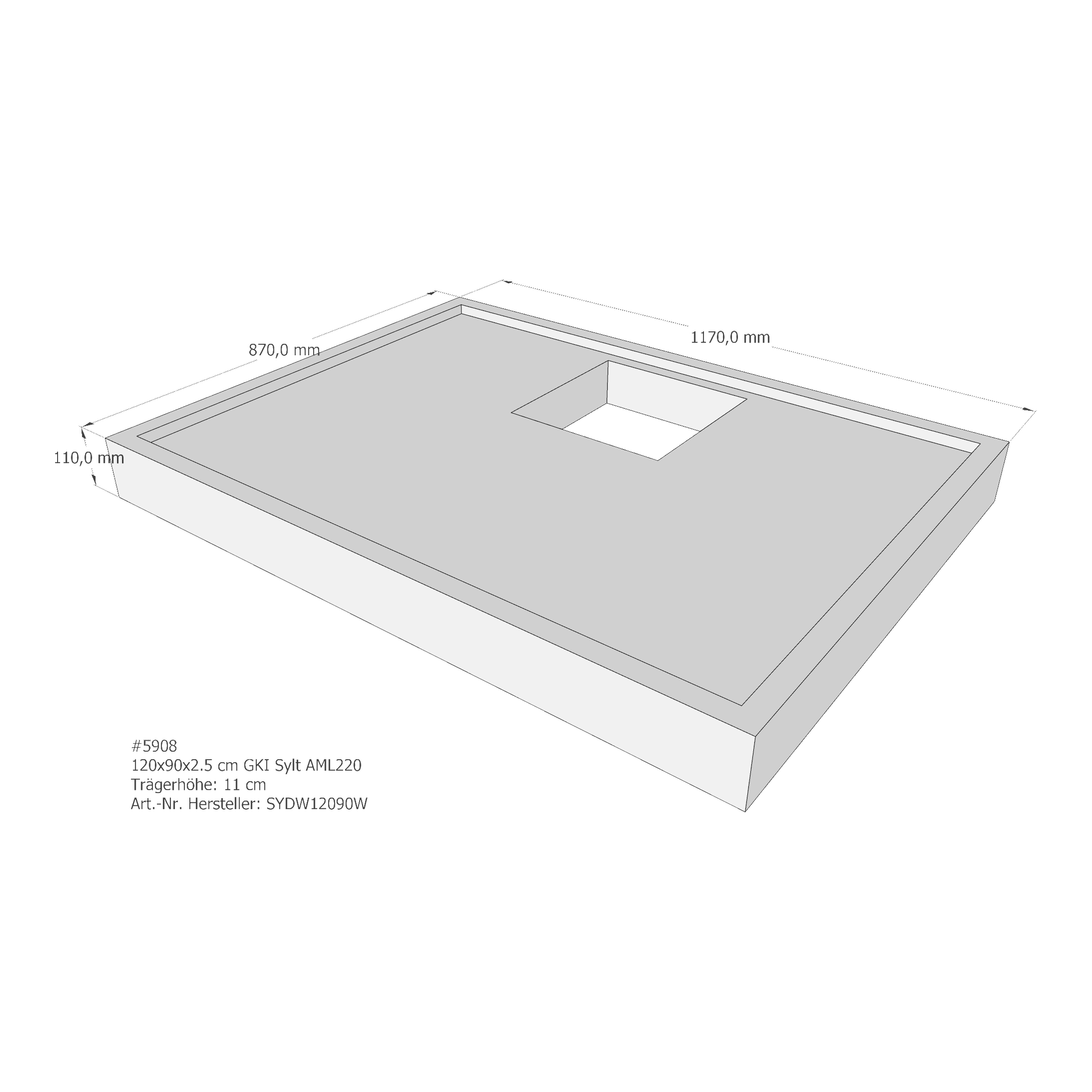 Duschwannenträger für GKI Sylt 120 × 90 × 2,5 cm Duschwannenträger für GKI Sylt 120 × 90 × 2,5 cm