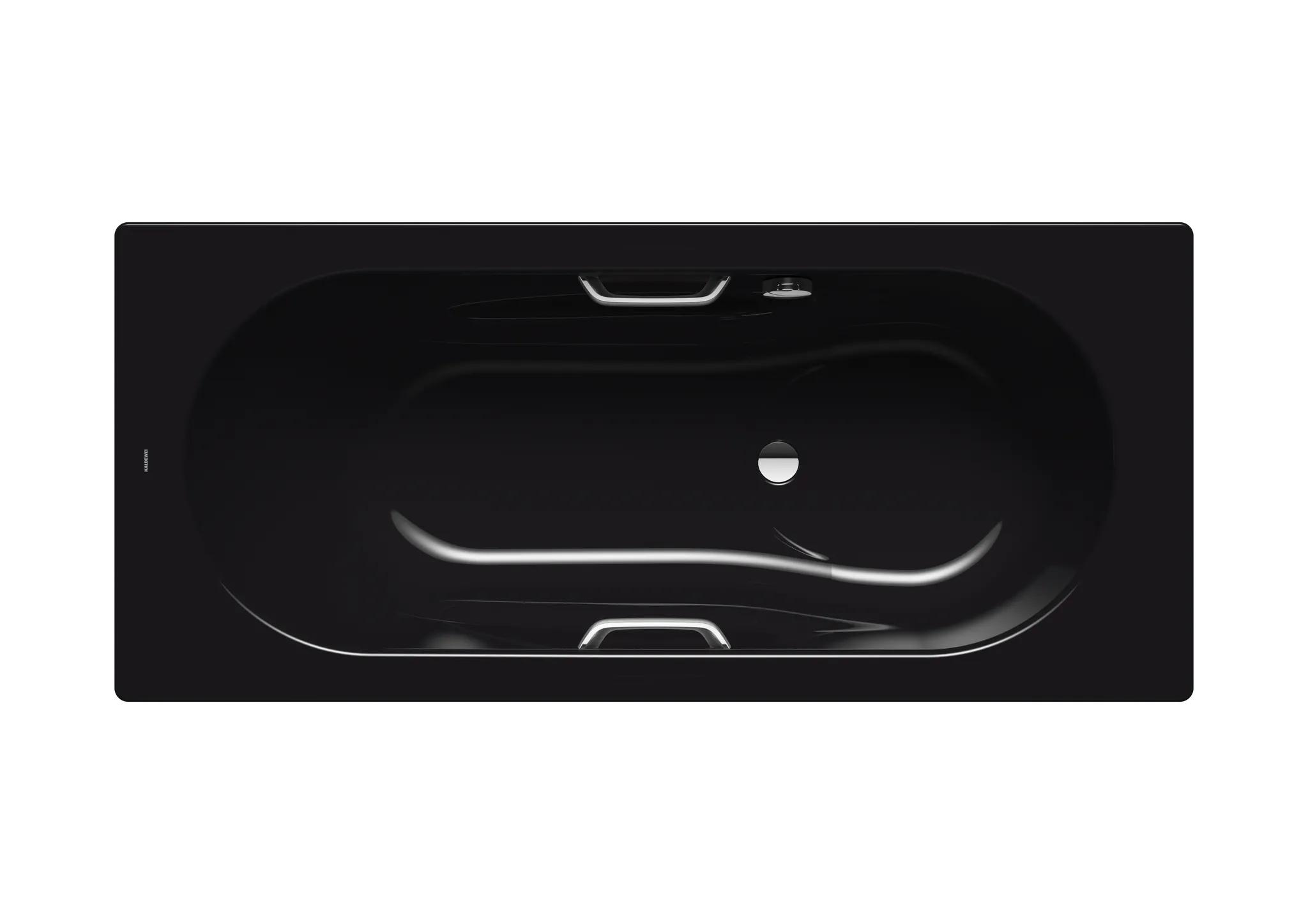 Kaldewei Badewanne „Vaio Set“ Star rechteck 180 × 80 cm, mit Grifflochbohrungen mit gegenüberliegender Überlaufbohrung, in schwarz