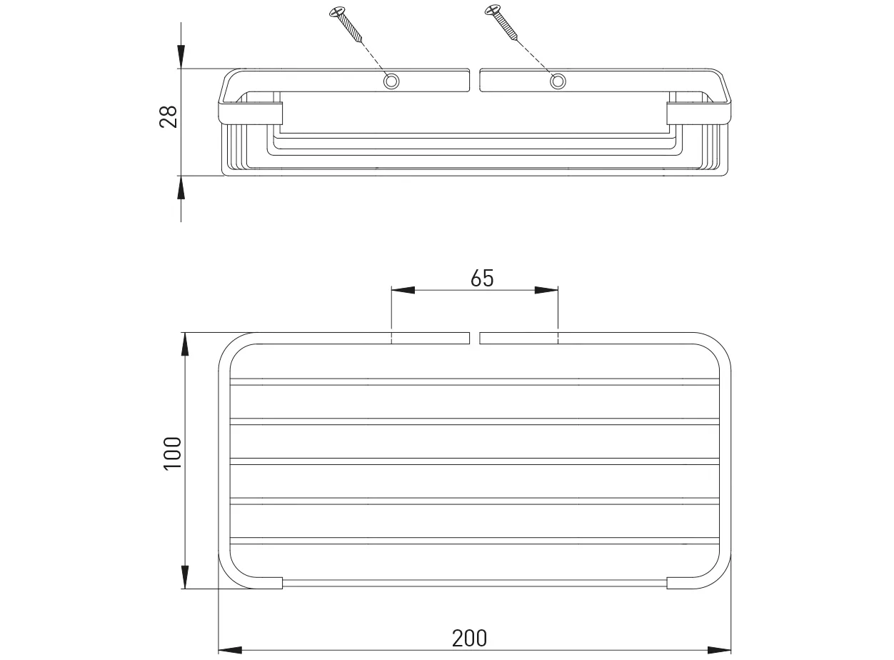 ASW Seifenkorb, Befestigung verdeckt 100 × 202 × 29 mm