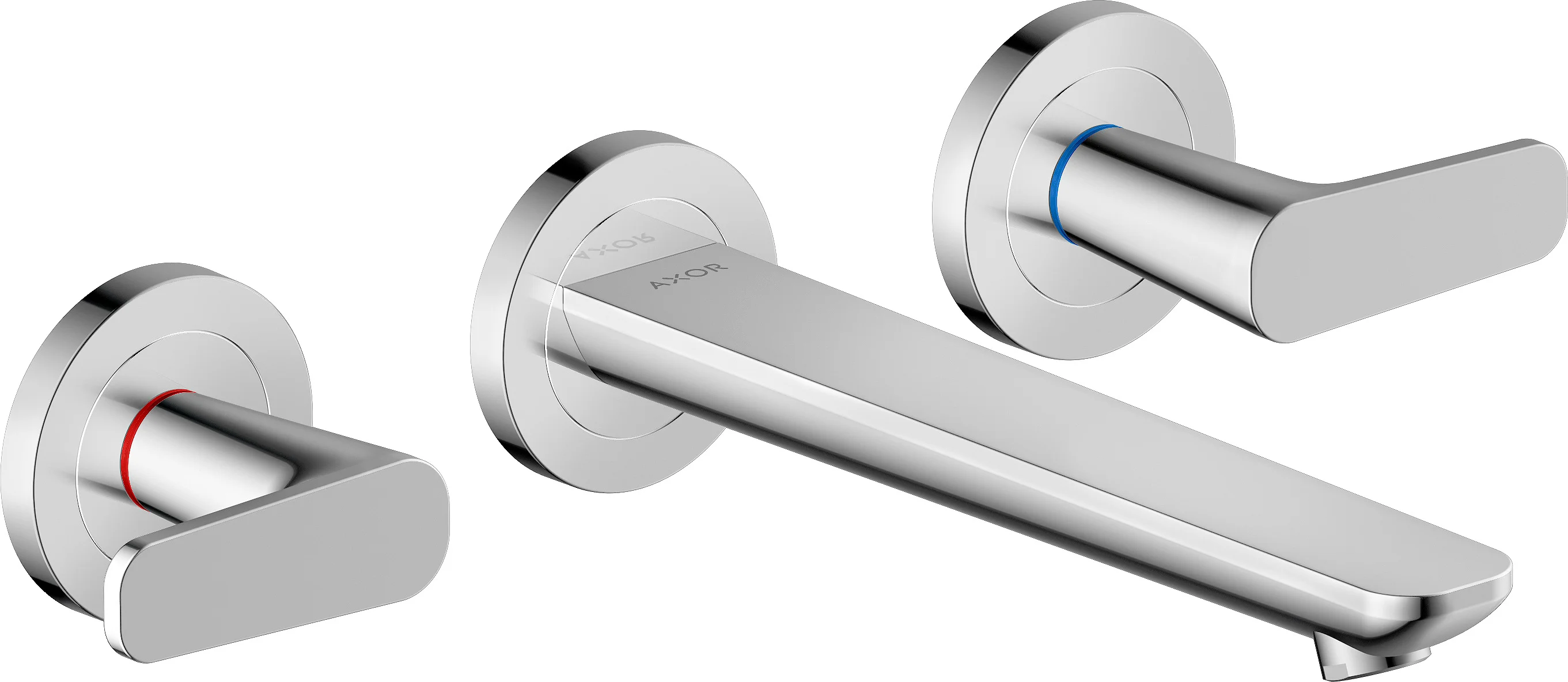 Hansgrohe AXOR Citterio C 3-Loch Waschtischarmatur Unterputz, Chrom, Auslauf 195 mm, Hebelgriff, Normalstrahl, max. Durchfluss 5 l/min