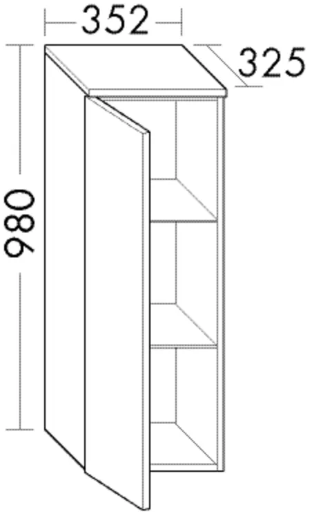 burgbad Hochschrank „Badu“ 392 × 980 × 365 mm in Nussbaum Dekor Samt