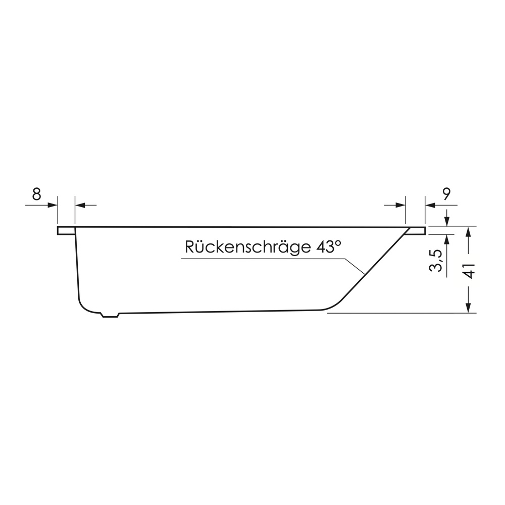 repaBAD Badewanne „Namsos“ rechteck 1700 × 750 mm in Weiß repaBAD Badewanne „Namsos“ rechteck 1700 × 750 mm in Weiß