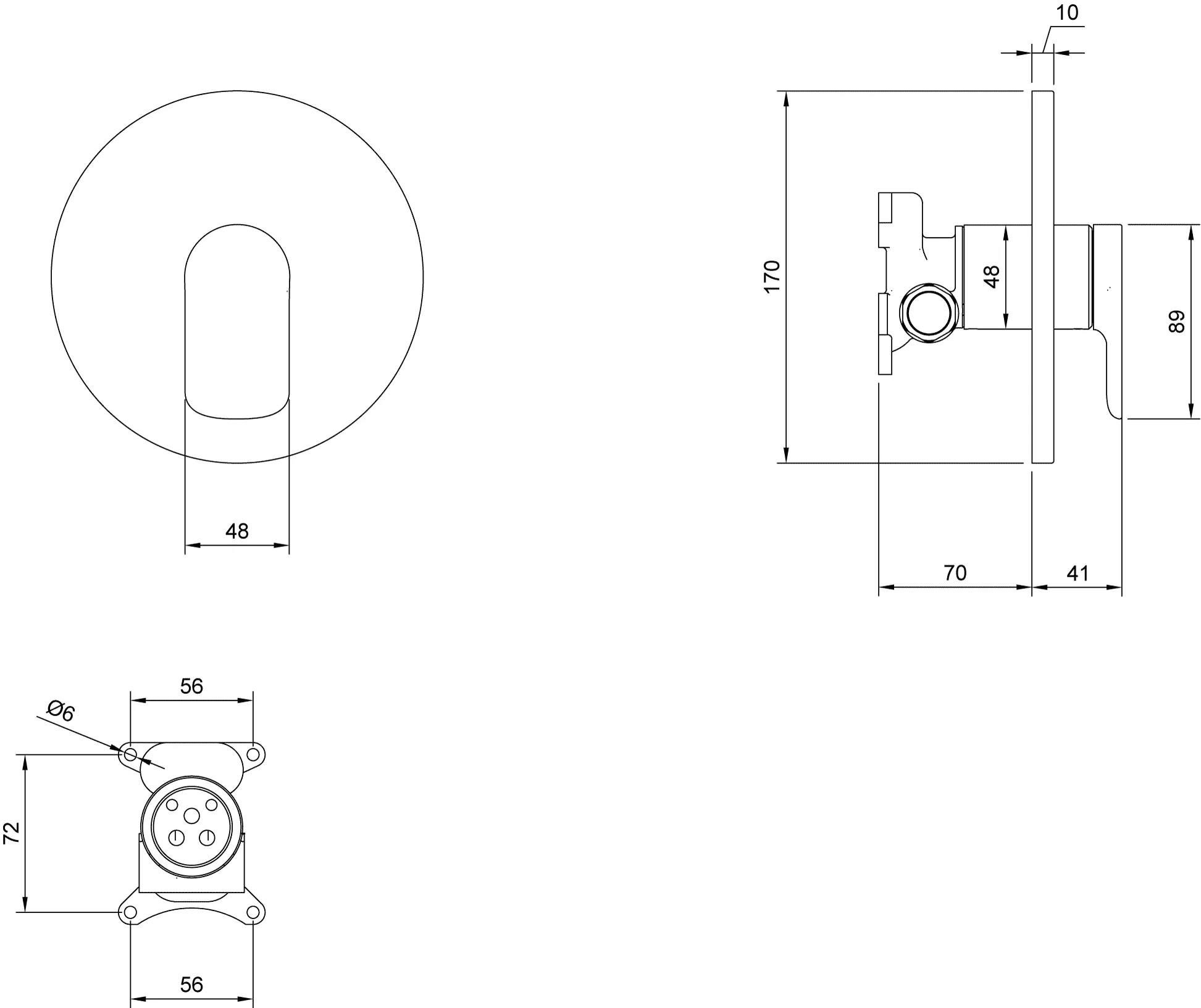 Villeroy & Boch O.novo Unterputz-Einhebel-Armatur TVS104352000 Chrom