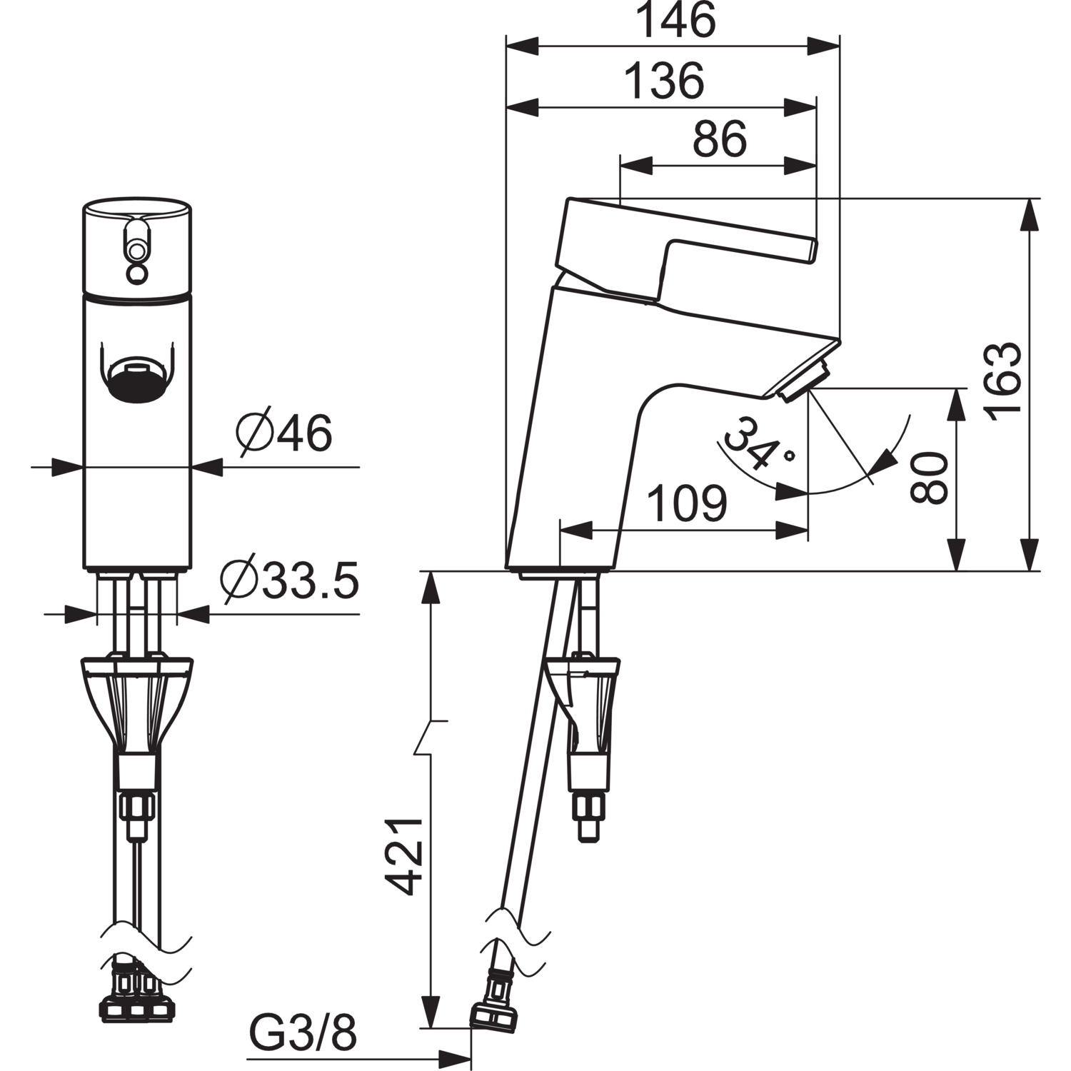 HansaVANTIS EHM Waschtischbatterie HansaVANTIS 5242 Ausladung 109 mm Chrom Pinhebel HansaVANTIS EHM Waschtischbatterie HansaVANTIS 5242 Ausladung 109 mm Chrom Pinhebel