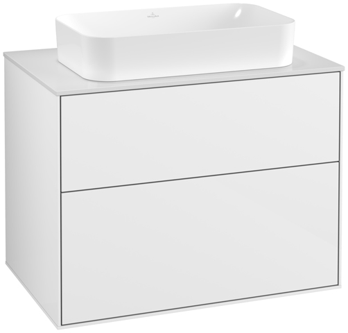 Villeroy & Boch Waschtischunterschrank „Finion“ für Schrankwaschtisch 80 × 60,3 × 50,1 cm 2 Schubladen, für Waschtischposition mittig in mittig