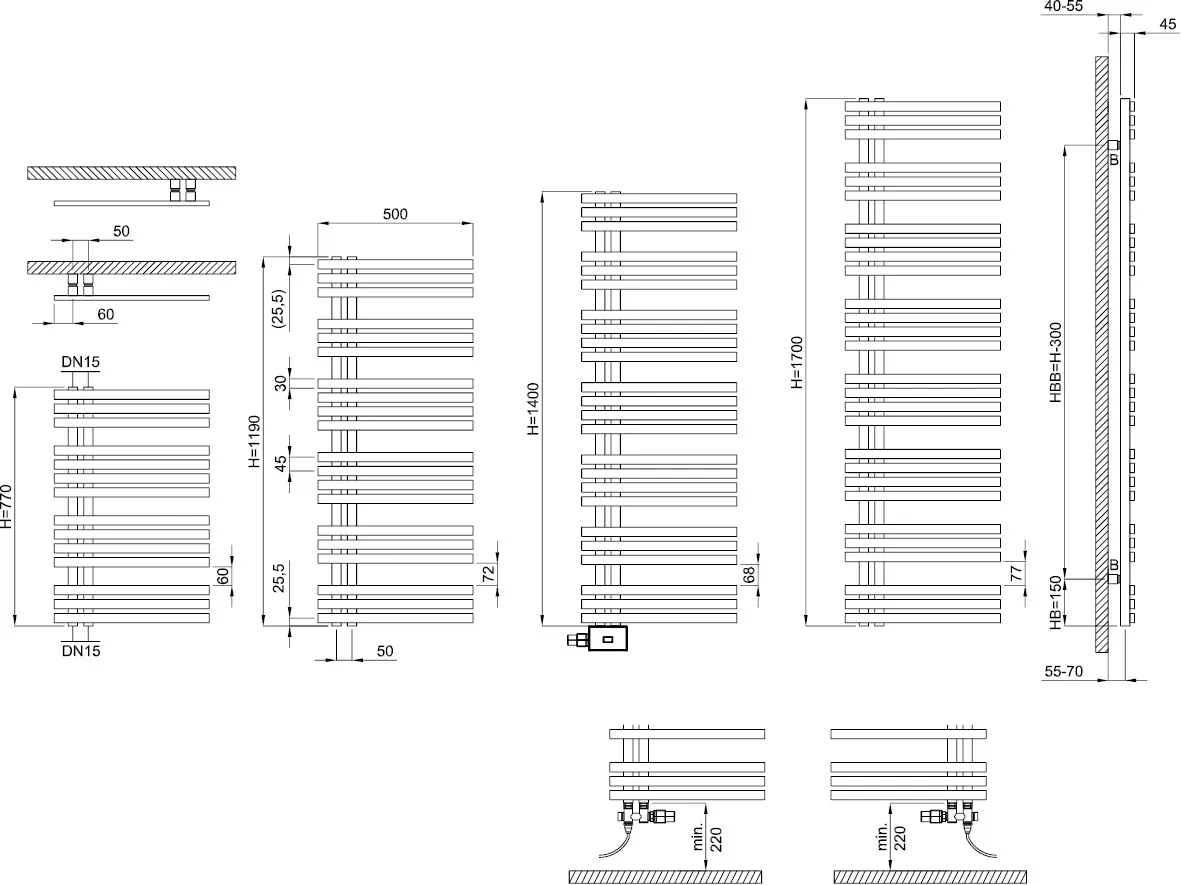 BEMM Design-Elektroheizkörper „Blues E“ 50 × 170 cm in Edelstahl spiegelpoliert BEMM Design-Elektroheizkörper „Blues E“ 50 × 170 cm in Edelstahl spiegelpoliert