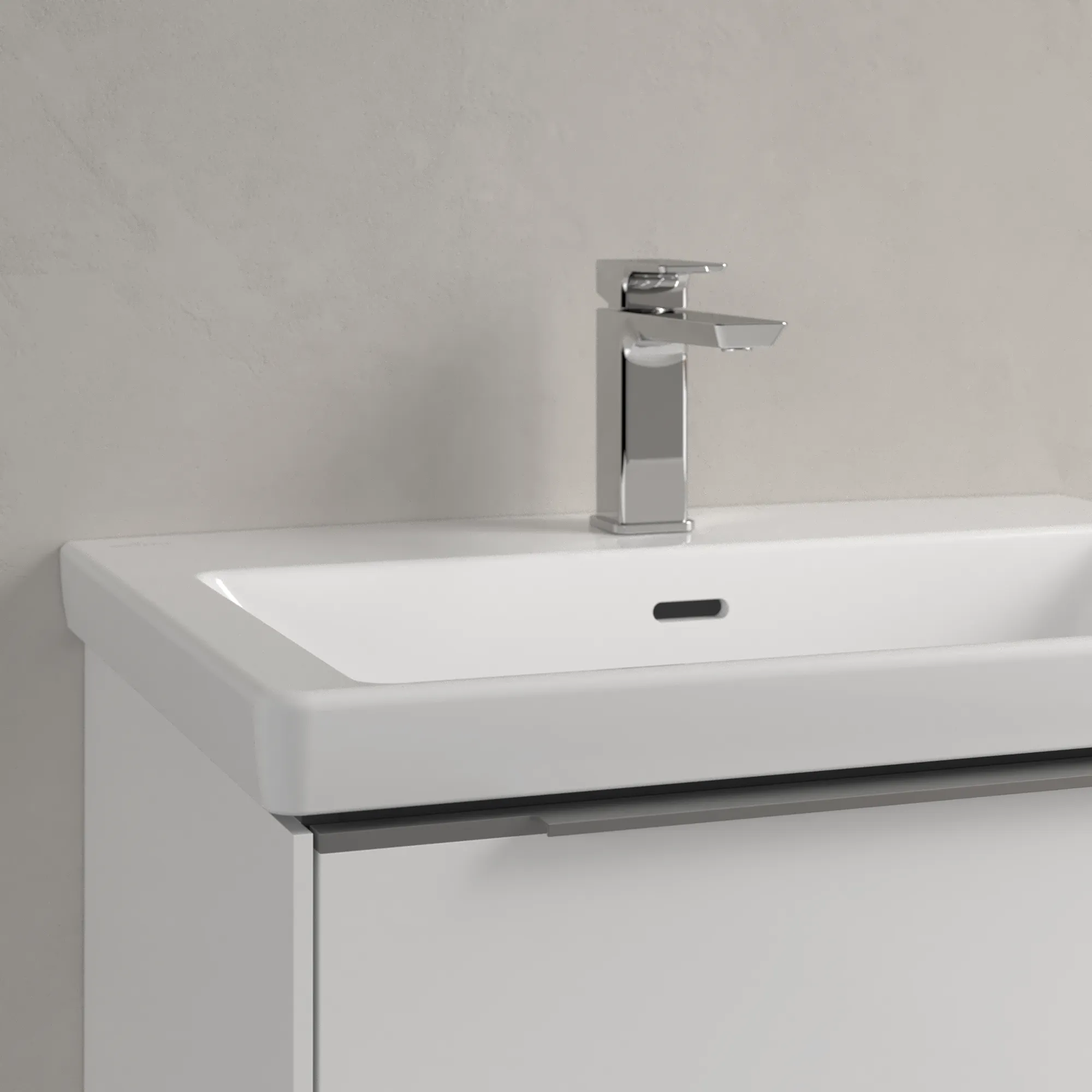 Villeroy & Boch Wandwaschtisch aus TitanCeram „Subway 3.0“ 650 × 470 × 165 mm, ohne Hahnlochbohrung, Hahnlochposition mittig in Weiß Alpin Villeroy & Boch Wandwaschtisch aus TitanCeram „Subway 3.0“ 650 × 470 × 165 mm, ohne Hahnlochbohrung, Hahnlochposition mittig in Weiß Alpin