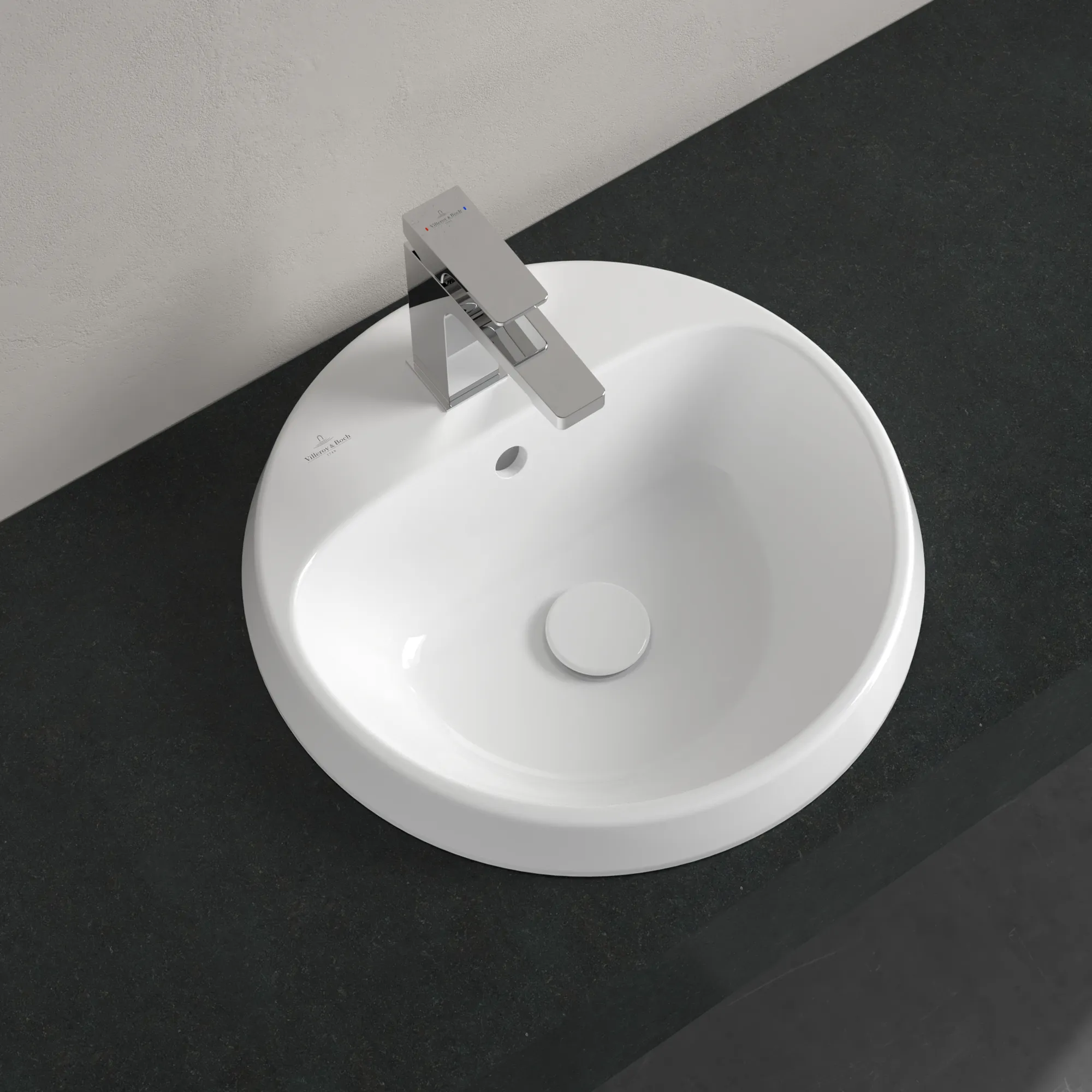 Villeroy & Boch Einbauwaschbecken Architectura 5A6546, weiß Alpin, 450x450x170 mm, rund, glänzend, 1-Loch-Armatur Villeroy & Boch Einbauwaschbecken Architectura 5A6546, weiß Alpin, 450x450x170 mm, rund, glänzend, 1-Loch-Armatur