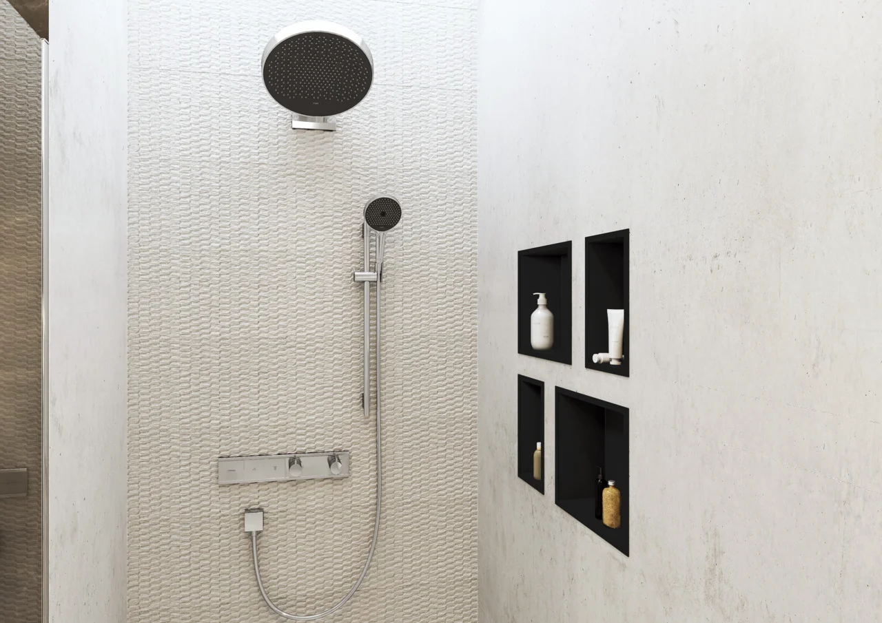 Hansgrohe FixFit Wandanschluss Square mit Rückflussverhinderer, Chrom, Anschlusswinkel aus Kunststoff, Material Abdeckung: Kunststoff, Anschlussart: G 1/2