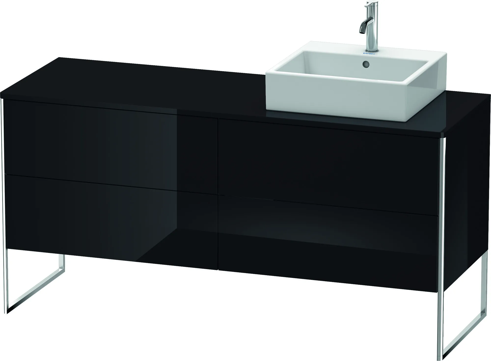 Duravit Waschtischunterschrank bodenstehend „XSquare“ 160 × 77,8 × 54,8 cm Schwarz Hochglanz Duravit Waschtischunterschrank bodenstehend „XSquare“ 160 × 77,8 × 54,8 cm Schwarz Hochglanz