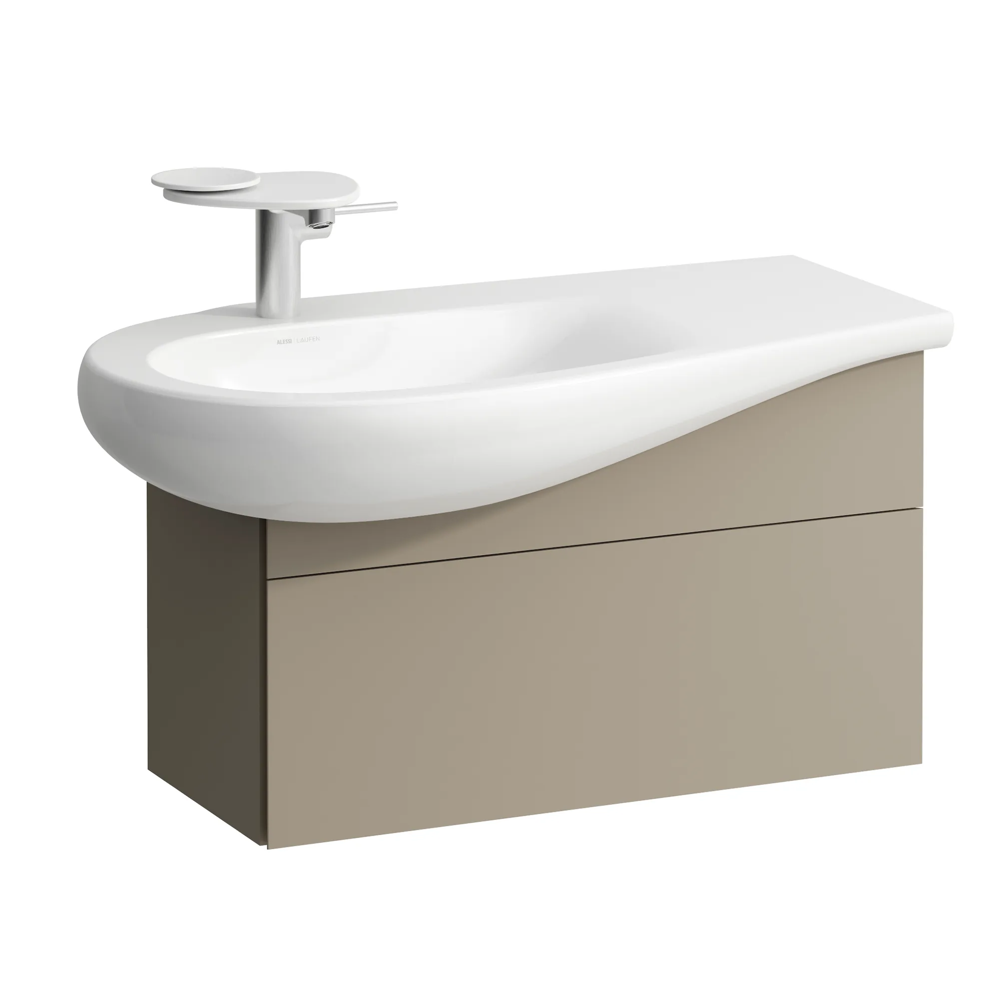 Waschtischunterbau, ILBAGNOALESSI, 321x732x442, 1 Schublade, integrierte, versteckte Griffe seitlich, Vollauszug, Soft-Close, Siphonausschnitt links, passend zu Waschtisch H814975, Weiß matt Waschtischunterbau, ILBAGNOALESSI, 321x732x442, 1 Schublade, integrierte, versteckte Griffe seitlich, Vollauszug, Soft-Close, Siphonausschnitt links, passend zu Waschtisch H814975, Weiß matt