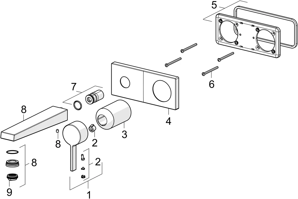 HansaLOFT Waschtischarmatur HansaLOFT 5757 Rosette eckig Ausladung 197mm 4.0 DN 15 Chrom HansaLOFT Waschtischarmatur HansaLOFT 5757 Rosette eckig Ausladung 197mm 4.0 DN 15 Chrom
