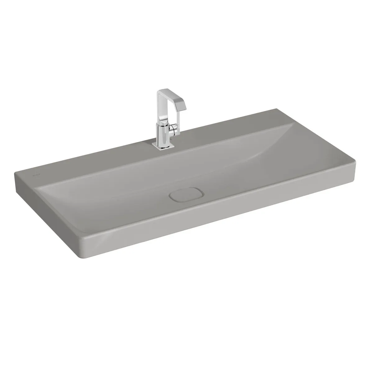 VitrA New Metropole Waschtisch wandgebunden rechteckig 100 x 47 cm mit Hahnloch ohne Überlaufschlitz Steingrau Matt