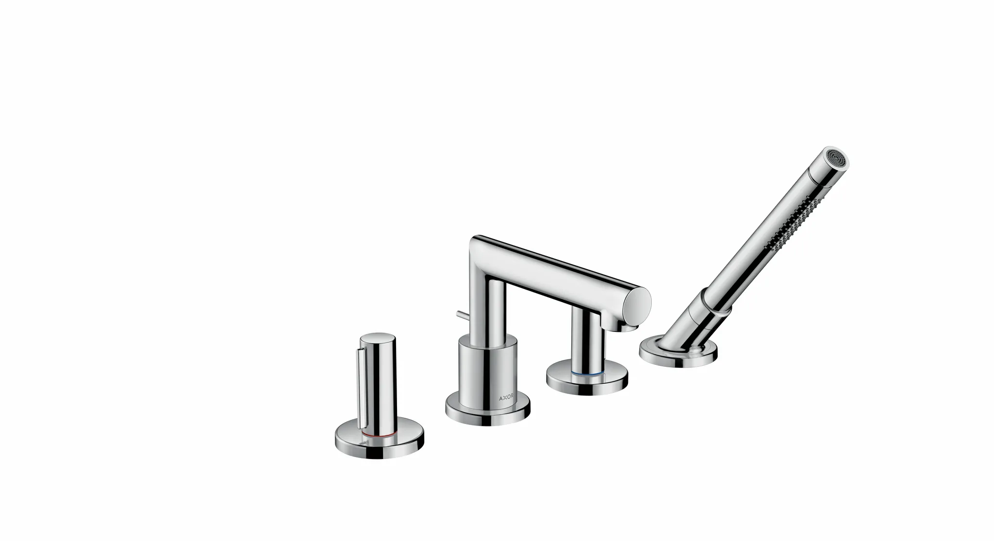 Hansgrohe AXOR Uno 4-Loch Wannenrandarmatur mit Zerogriffen, Chrom Hansgrohe AXOR Uno 4-Loch Wannenrandarmatur mit Zerogriffen, Chrom