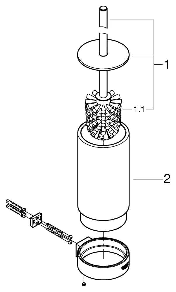 Toilettenbürstengarnitur Selection 41215, Wandmontage, Material Glas/Metall, phantom black Toilettenbürstengarnitur Selection 41215, Wandmontage, Material Glas/Metall, phantom black