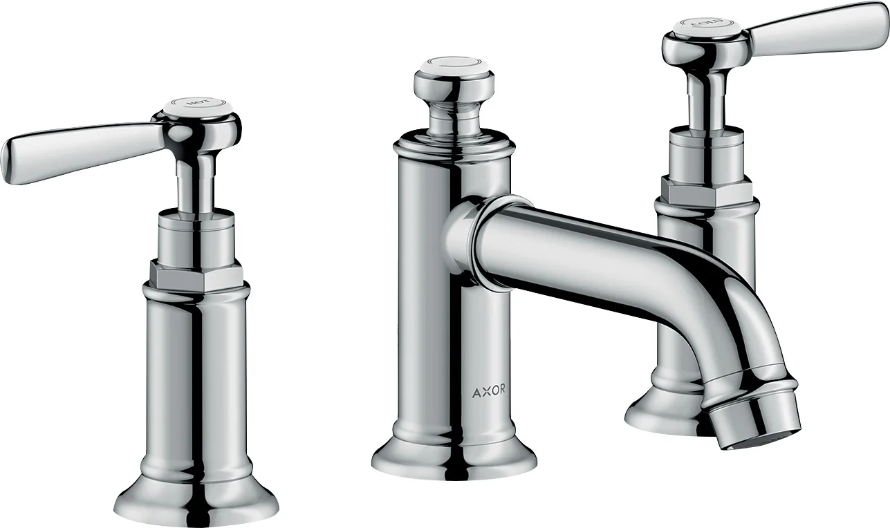Hansgrohe AXOR Montreux 3-Loch Waschtischarmatur mit Hebelgriff in Chrom, Ausladung 143 mm, Auslaufhöhe 30 mm Hansgrohe AXOR Montreux 3-Loch Waschtischarmatur mit Hebelgriff in Chrom, Ausladung 143 mm, Auslaufhöhe 30 mm