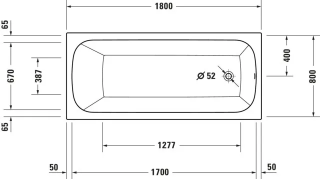 Duravit Badewanne „Qatego“ rechteck 1800 × 800 mm, Fußablauf in Weiß Duravit Badewanne „Qatego“ rechteck 1800 × 800 mm, Fußablauf in Weiß