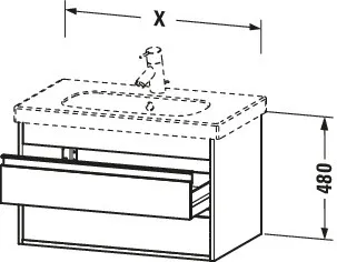Duravit Waschtischunterschrank wandhängend „Ketho“ 80 × 48 × 45,5 cm in Weiß Hochglanz Duravit Waschtischunterschrank wandhängend „Ketho“ 80 × 48 × 45,5 cm in Weiß Hochglanz