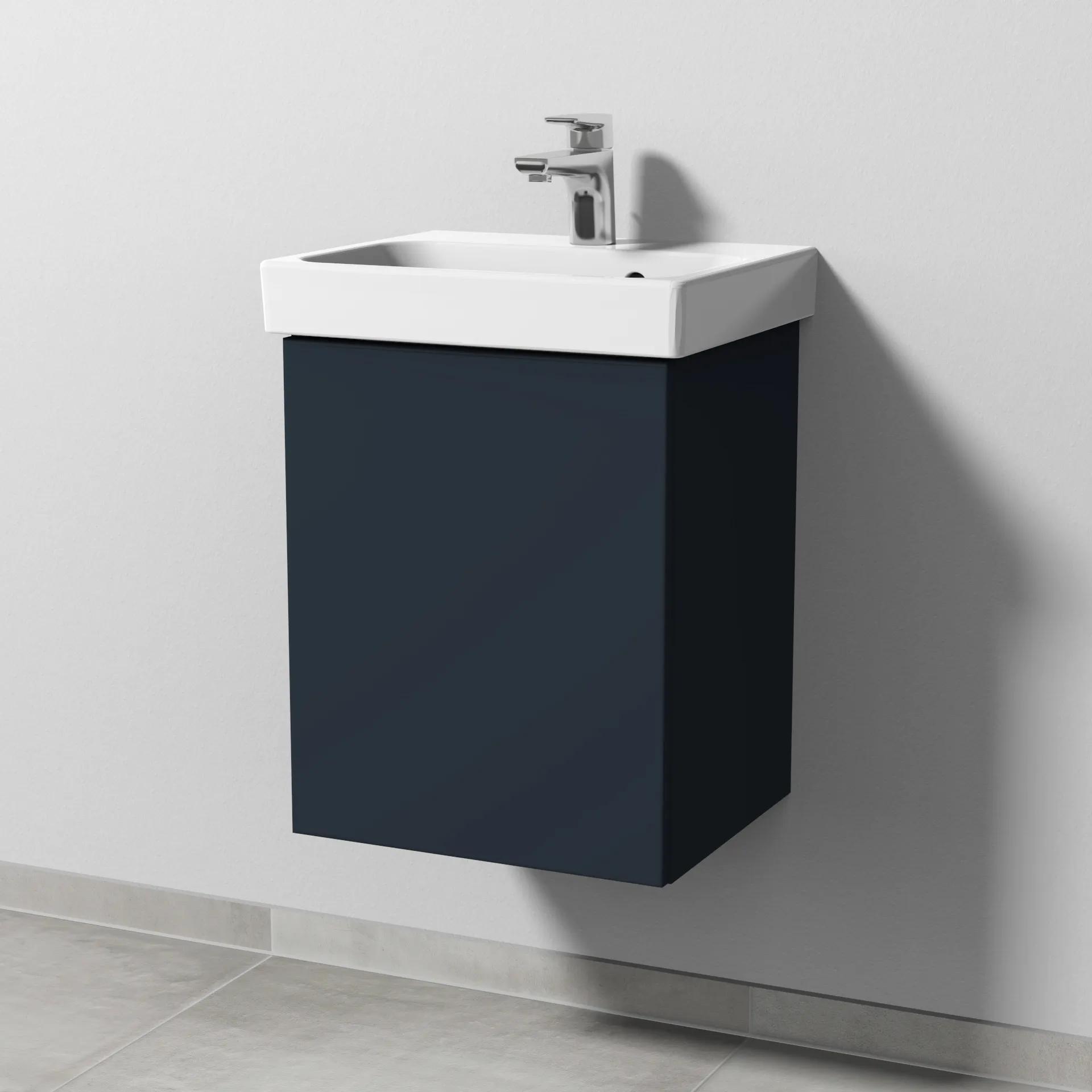 Sanipa Waschtischunterschrank „3way“ 410 × 517 × 353 mm in Marine (matt), Anschlag links