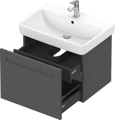 Duravit Waschtischunterschrank wandhängend „No.1“ 59 × 47,8 × 42,6 cm in Graphit Matt